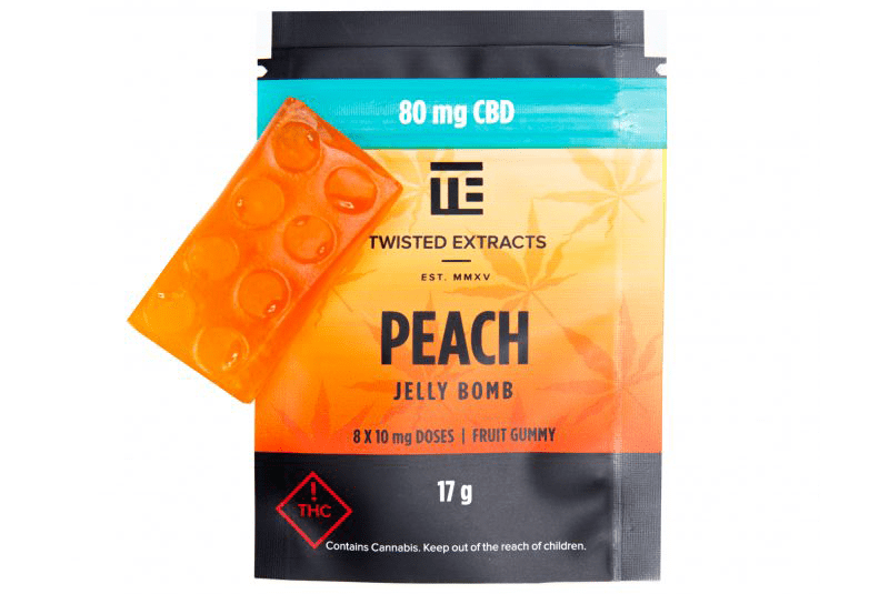 peach-cbd-jelly-bomb.png Twisted Extracts CBD Peach Jelly Bomb - Image 1